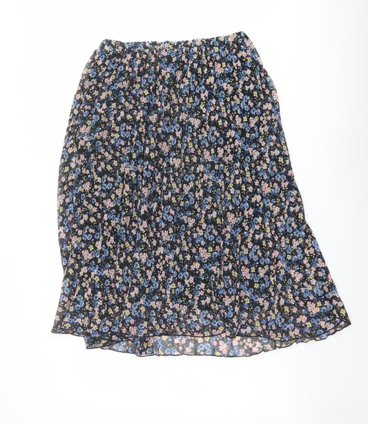 H&M Womens Multicoloured Floral Polyester Peasant Skirt Size M