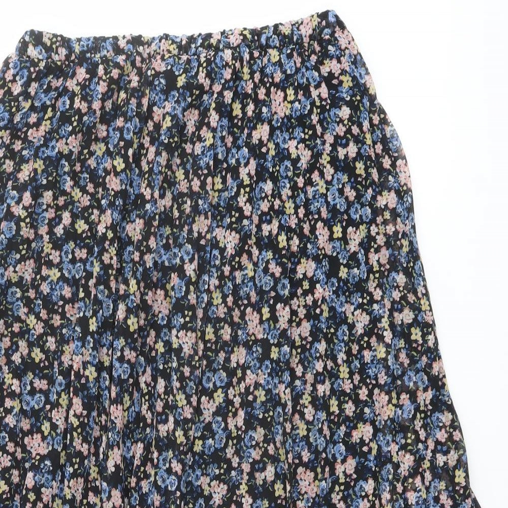 H&M Womens Multicoloured Floral Polyester Peasant Skirt Size M