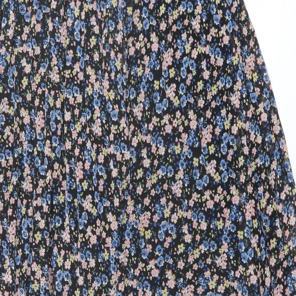 H&M Womens Multicoloured Floral Polyester Peasant Skirt Size M