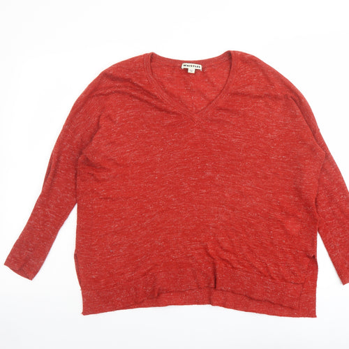 Whistles Womens Red Round Neck Acrylic Pullover Jumper Size XS