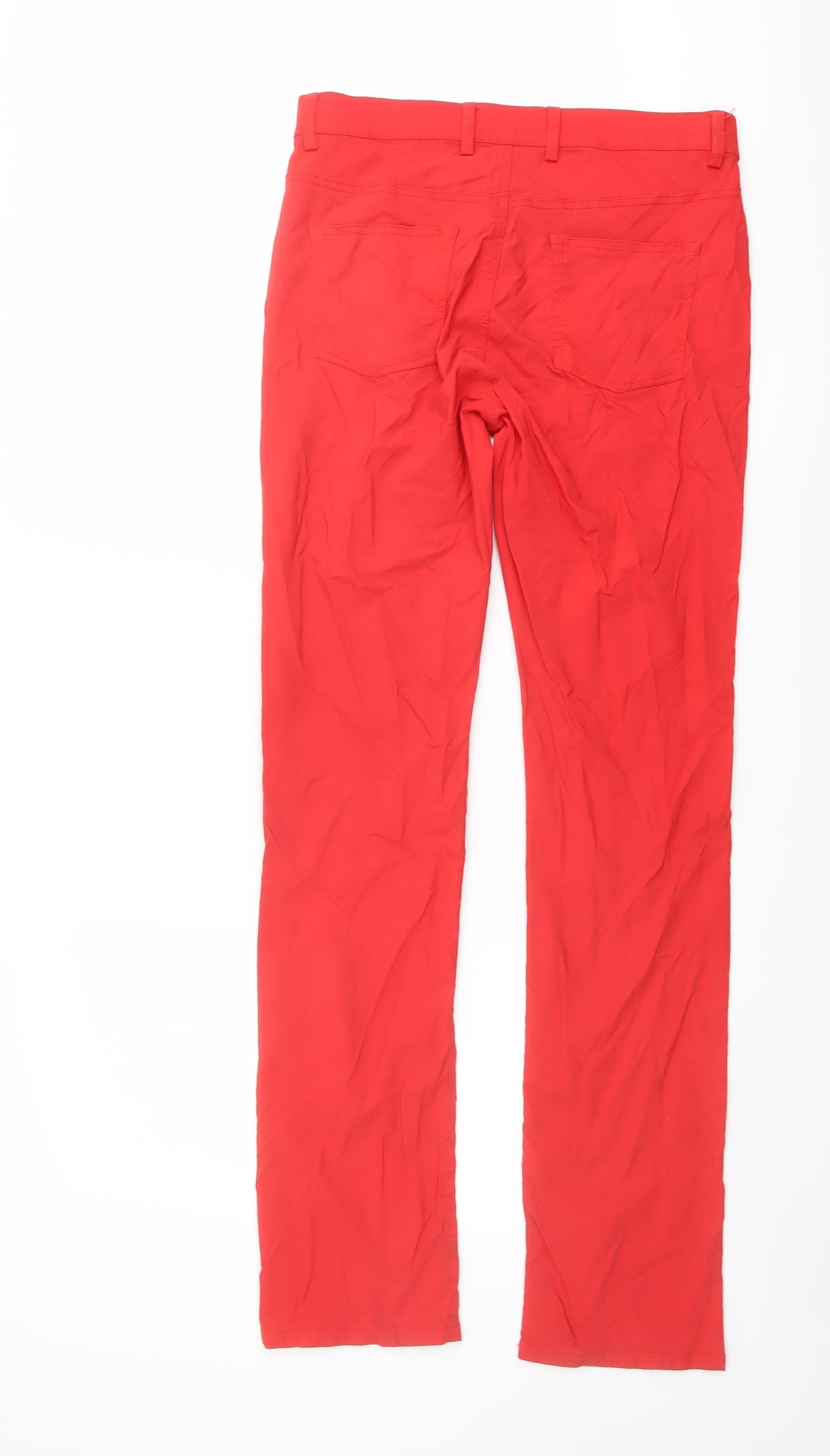 GOLFINO Womens Red Polyamide Trousers Size 12 L32 in Regular Button - Golf