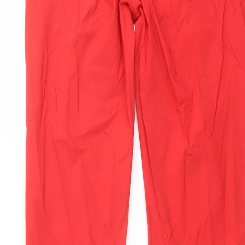 GOLFINO Womens Red Polyamide Trousers Size 12 L32 in Regular Button - Golf