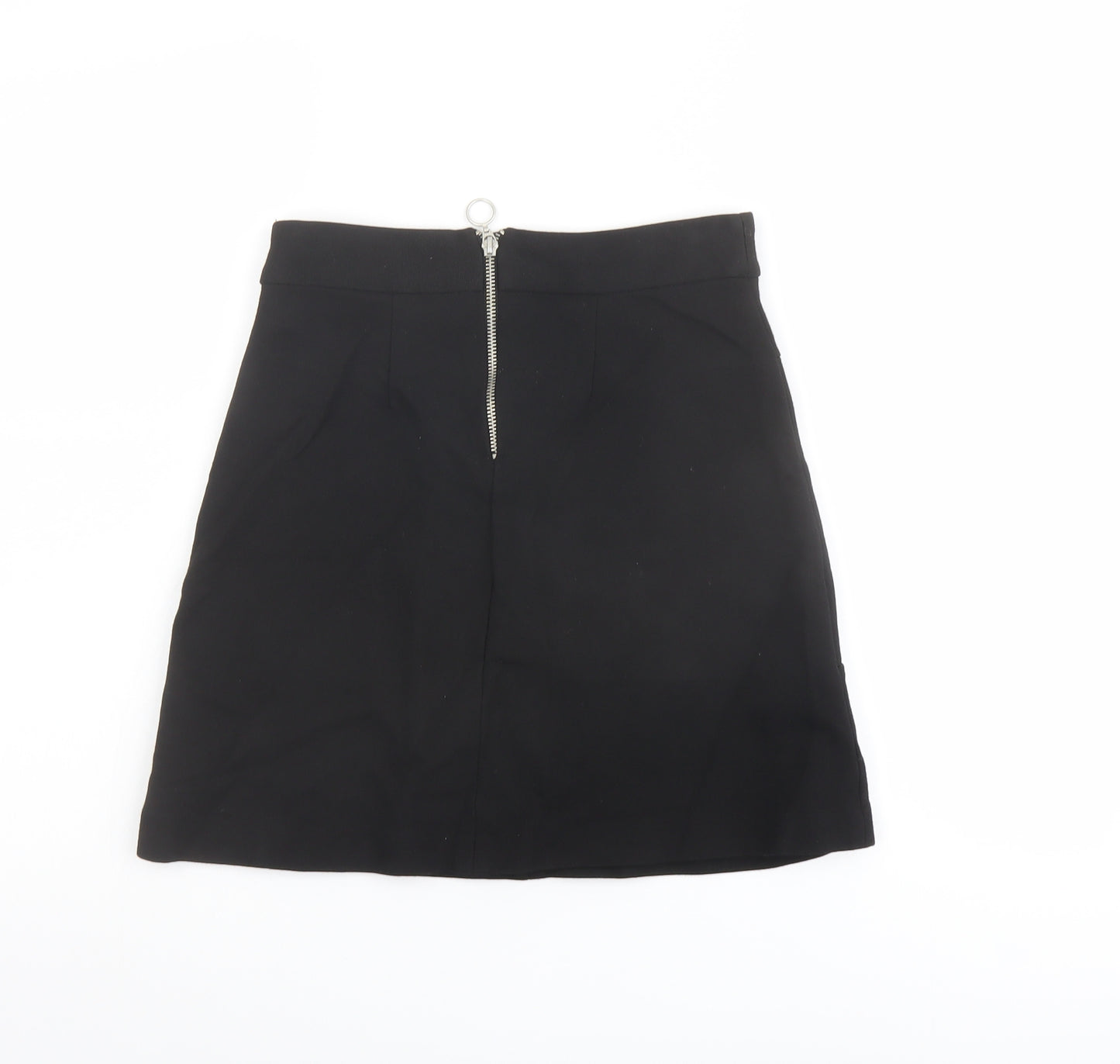 Anthropologie Womens Black Viscose A-Line Skirt Size 4 Zip