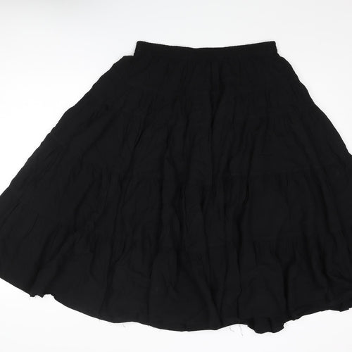H&M Womens Black Viscose Swing Skirt Size M