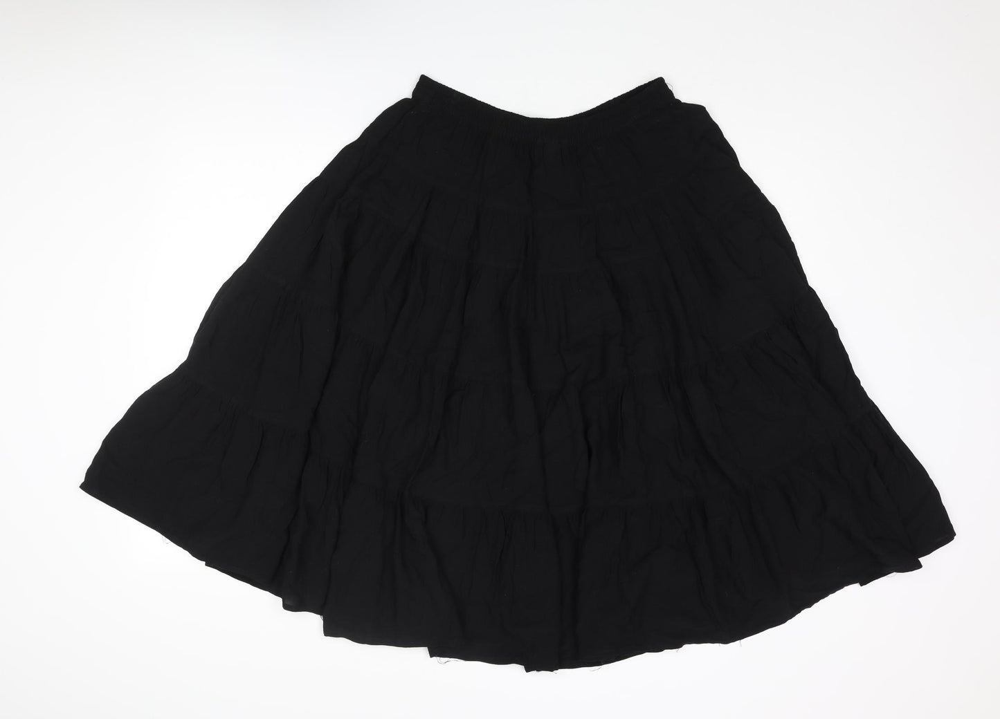 H&M Womens Black Viscose Swing Skirt Size M