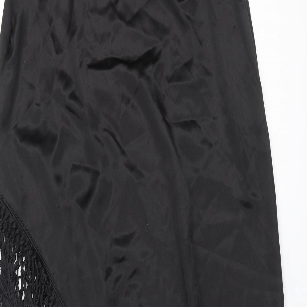 Zara Womens Black Polyester A-Line Skirt Size M