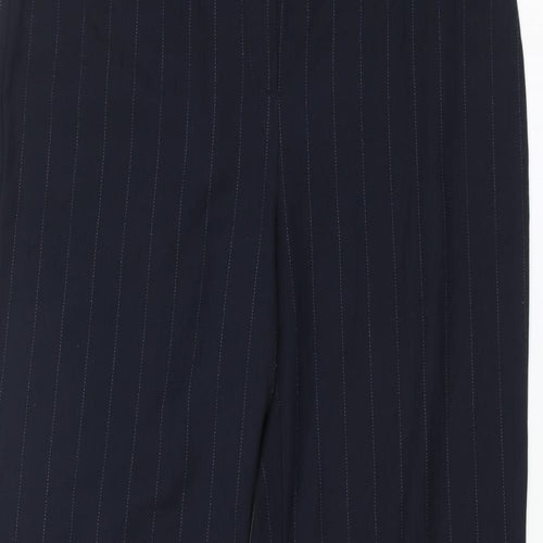 NEXT Womens Blue Striped Polyester Dress Pants Trousers Size 12 L29 in Regular Zip