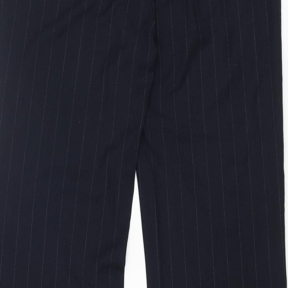 NEXT Womens Blue Striped Polyester Dress Pants Trousers Size 12 L29 in Regular Zip