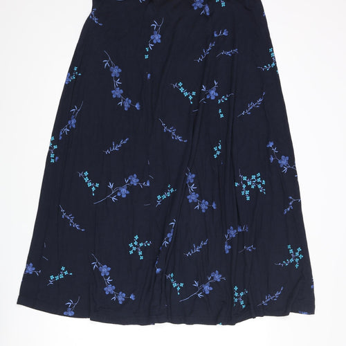 Evans Womens Blue Floral Viscose Swing Skirt Size 18