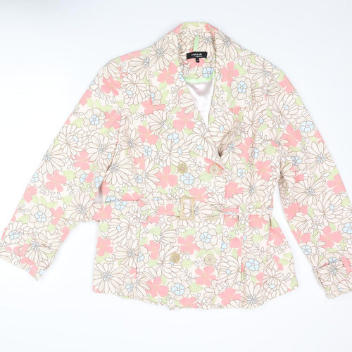 Claire.dk Womens Multicoloured Floral Jacket Blazer Size 18 Button
