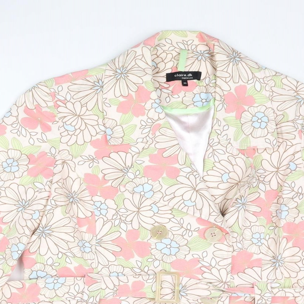 Claire.dk Womens Multicoloured Floral Jacket Blazer Size 18 Button