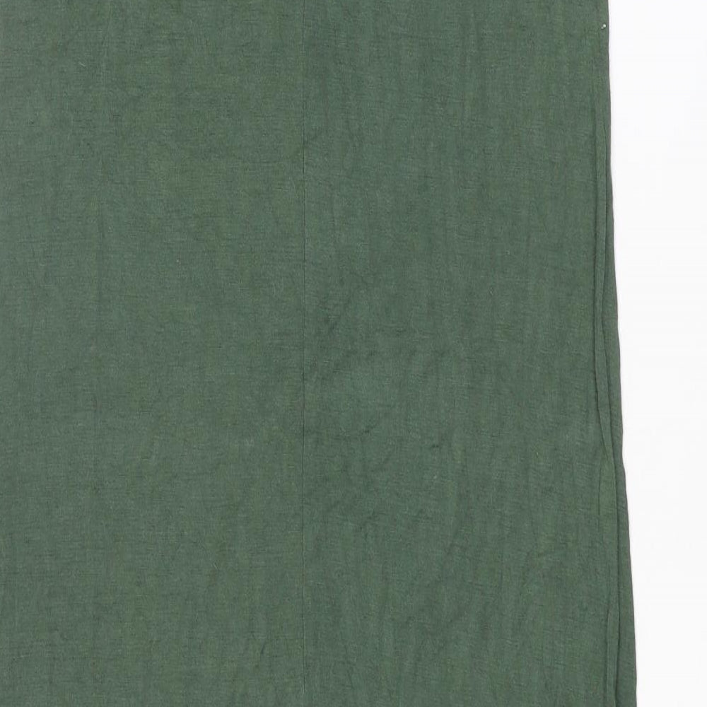 Boohoo Womens Green Viscose Maxi Skirt Size 12