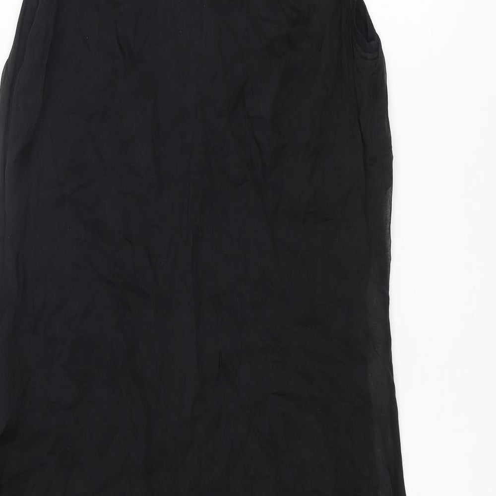 Carolyn Donnelly Womens Black Silk Tank Dress Size 10 Round Neck Zip