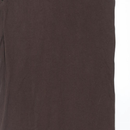 Zara Womens Brown Cotton Maxi Size S Round Neck Pullover