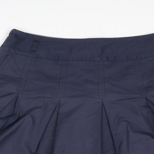 Jasper Conran Womens Blue Cotton Pleated Skirt Size 12 Zip