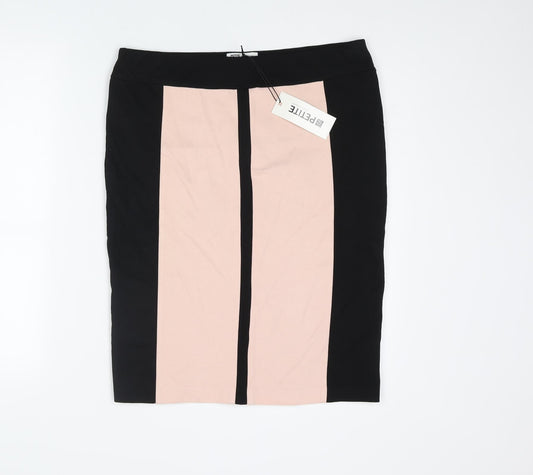 Debenhams Womens Black Viscose Straight & Pencil Skirt Size 14 - Colourblock