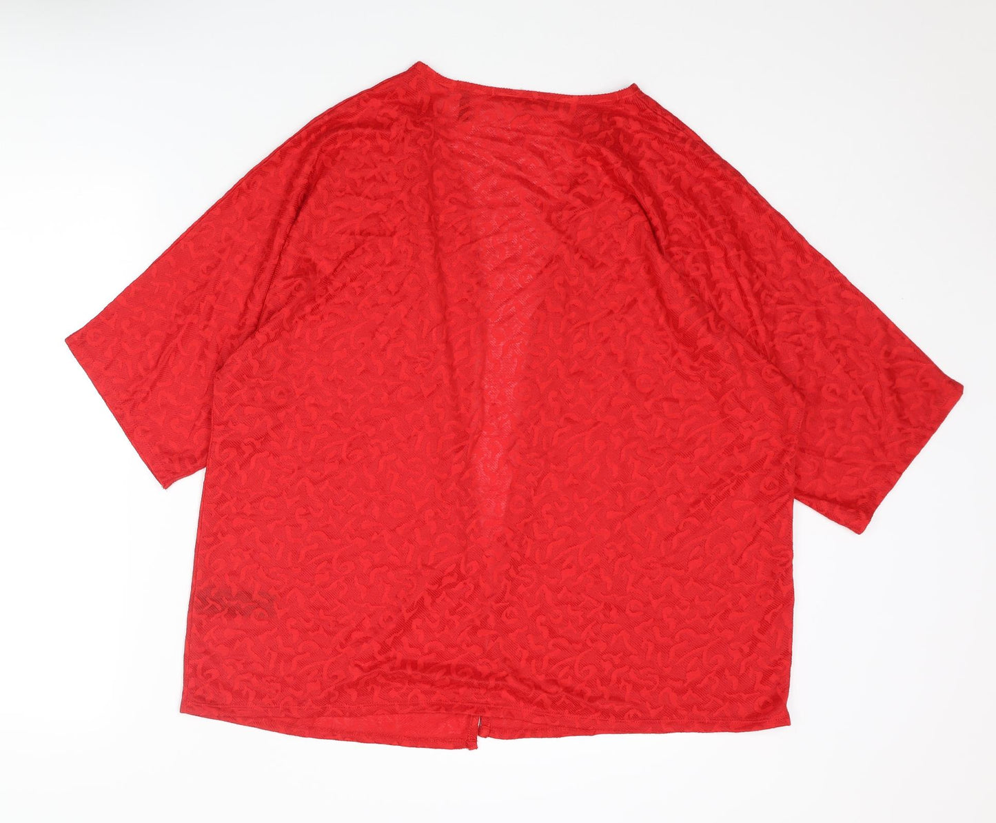 Anthology Womens Red Geometric Polyester Kimono Blouse Size 16 V-Neck