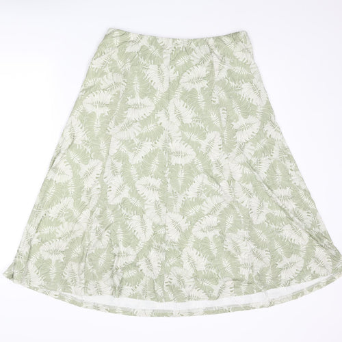 Cotswold Collections Womens Green Geometric Viscose Swing Skirt Size M