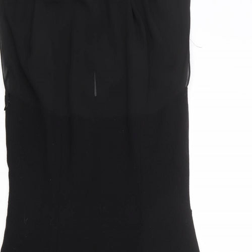 French Connection Womens Black Wool A-Line Size 14 Mock Neck Tie