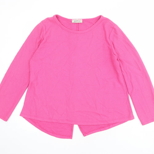 BASSINI Womens Pink Viscose Basic T-Shirt Size M Round Neck - Size M-L