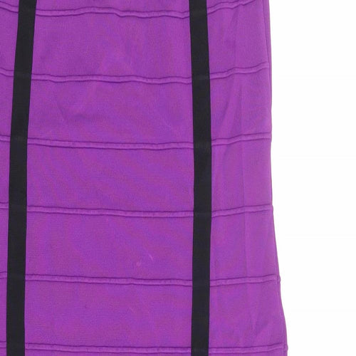 NEXT Womens Purple Viscose Bodycon Size 12 V-Neck Pullover