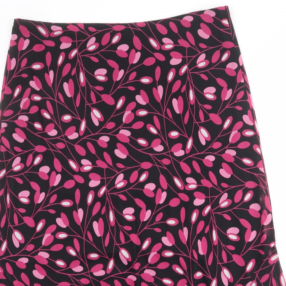 EWM Womens Black Geometric Polyester A-Line Skirt Size 18