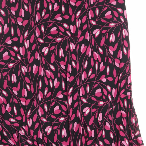 EWM Womens Black Geometric Polyester A-Line Skirt Size 18