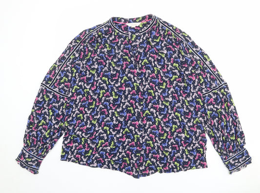 Per Una Womens Multicoloured Geometric Viscose Basic Blouse Size 10 V-Neck