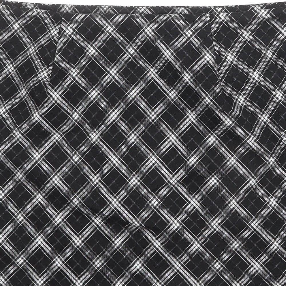 Forever New Womens Black Argyle/Diamond Polyester A-Line Skirt Size 12 Zip