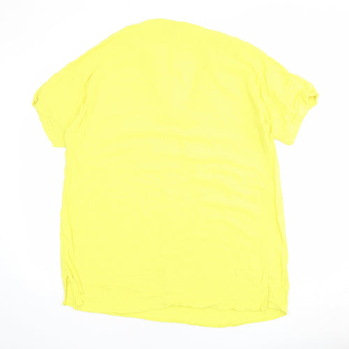 Yours Womens Yellow Viscose T-Shirt Dress Size 18 V-Neck Pullover