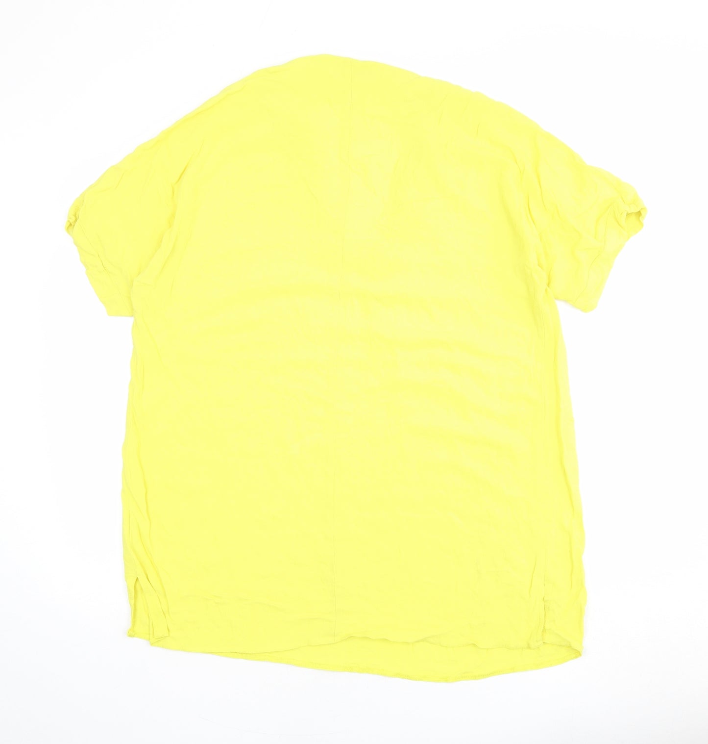 Yours Womens Yellow Viscose T-Shirt Dress Size 18 V-Neck Pullover