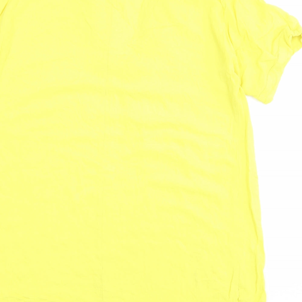Yours Womens Yellow Viscose T-Shirt Dress Size 18 V-Neck Pullover