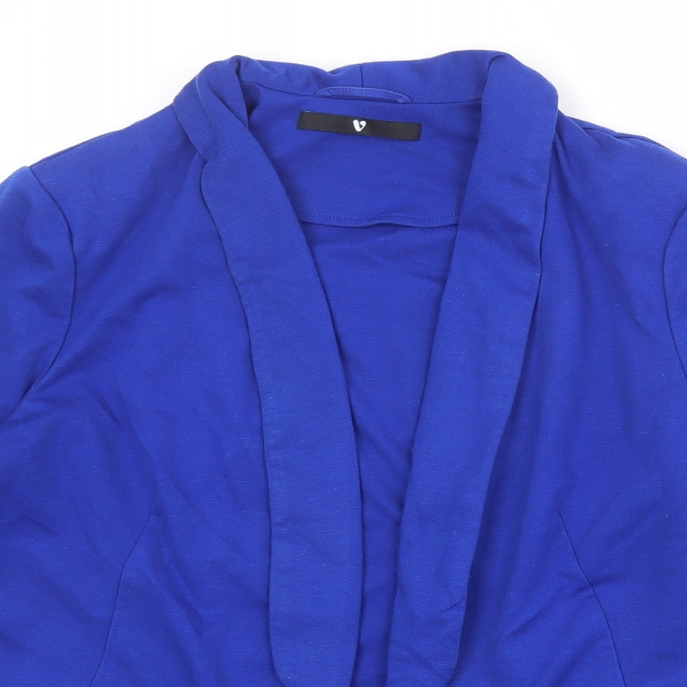 Very Womens Blue Polyester Jacket Blazer Size 14