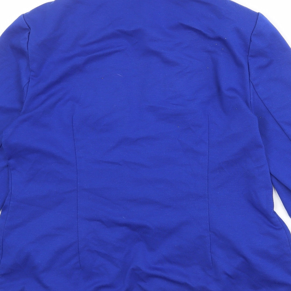 Very Womens Blue Polyester Jacket Blazer Size 14