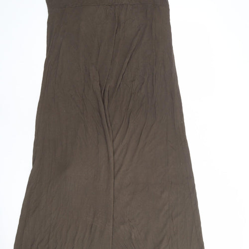 Monsoon Womens Brown Viscose Maxi Size 16 Scoop Neck Pullover - Embellished Neckline