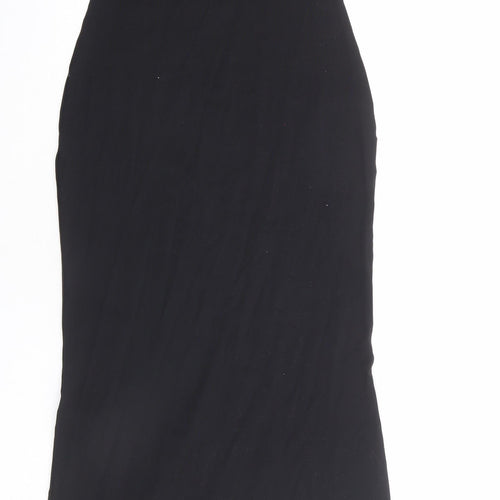 Bershka Womens Black Polyamide Tank Dress Size M Round Neck Pullover