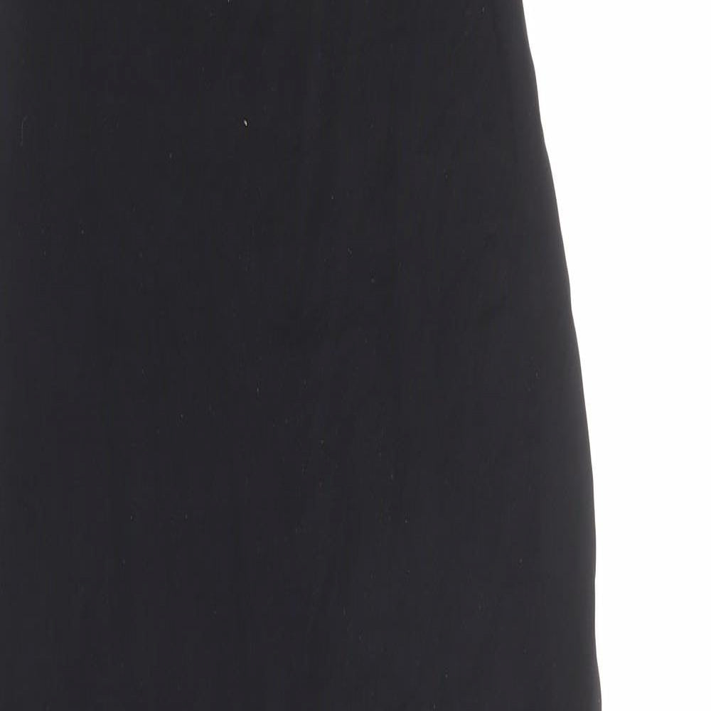 Bershka Womens Black Polyamide Tank Dress Size M Round Neck Pullover