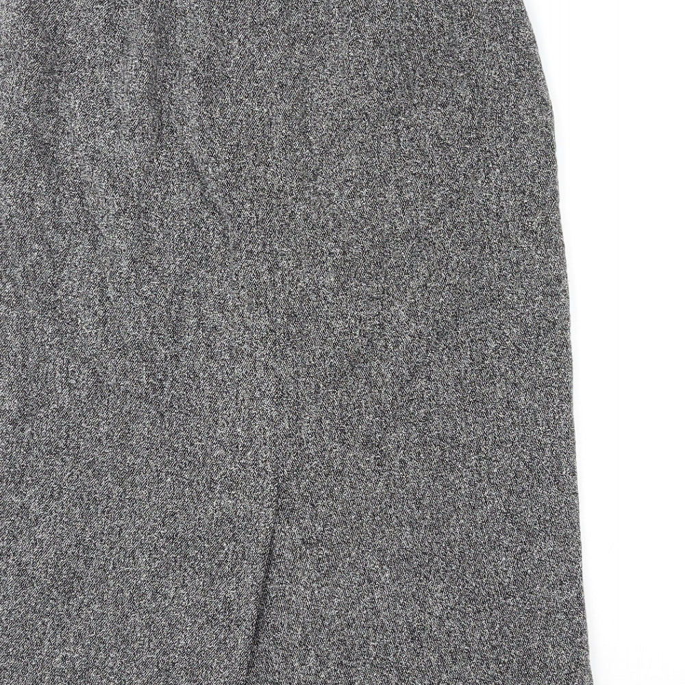 Alexon Womens Grey Wool A-Line Skirt Size 12 Zip