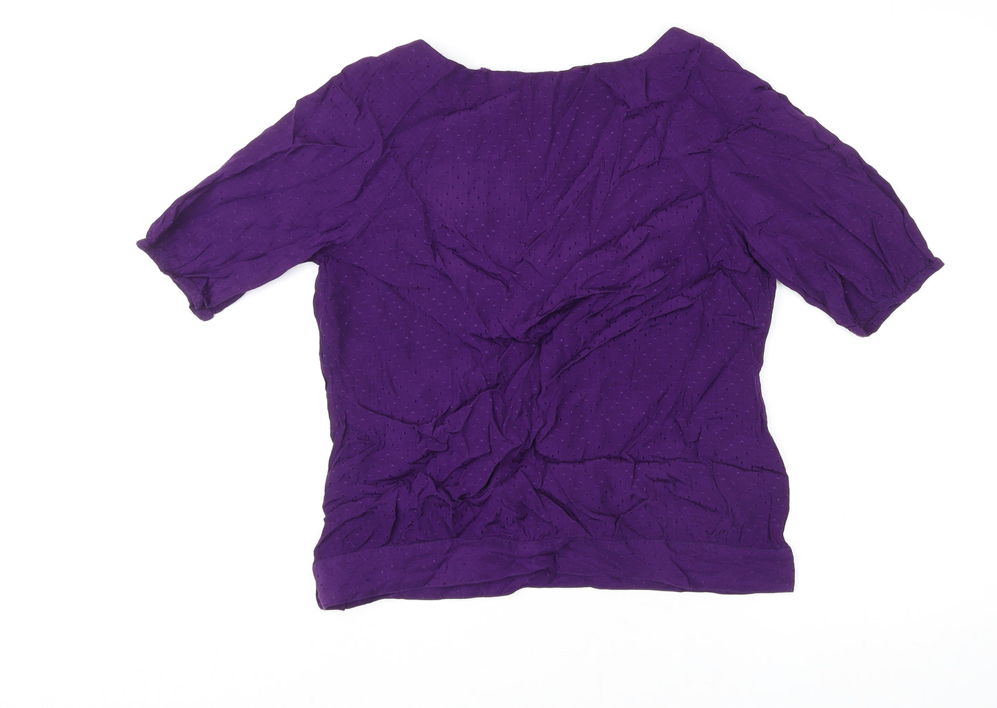 Monsoon Womens Purple Viscose Basic Blouse Size 14 Scoop Neck