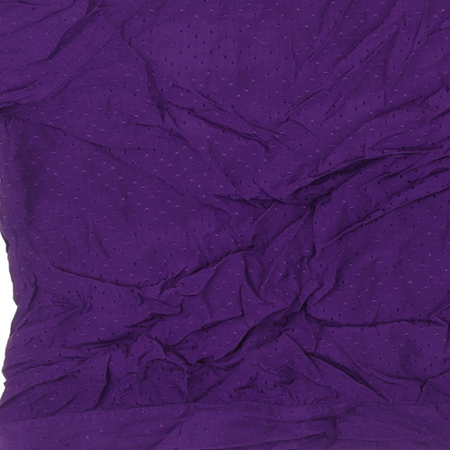 Monsoon Womens Purple Viscose Basic Blouse Size 14 Scoop Neck