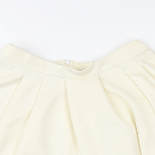 Kendell Womens Ivory Polyester Skater Skirt Size 12 Zip