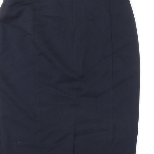 Marks and Spencer Womens Blue Polyester Straight & Pencil Skirt Size 10 Zip