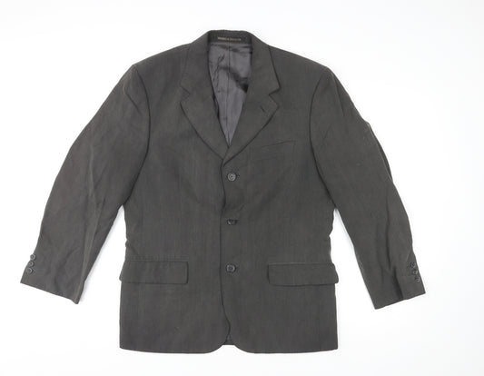 St Michael Mens Grey Linen Jacket Suit Jacket Size 38 Regular