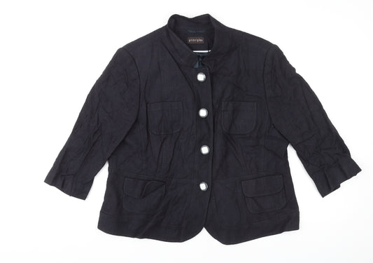 Principles Womens Black Jacket Blazer Size 20 Button