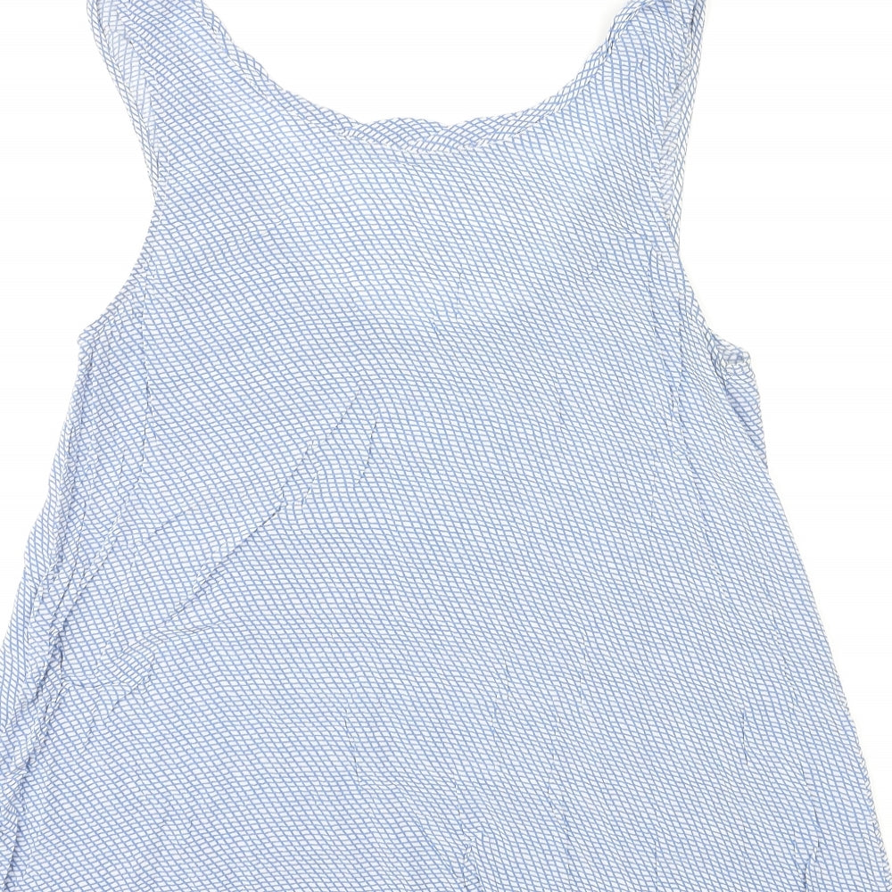 American Vintage Womens Blue Geometric Viscose Basic Tank Size M Scoop Neck