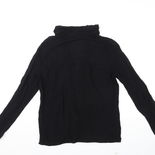 Marks and Spencer Womens Black Collared Viscose Cardigan Jumper Size 12