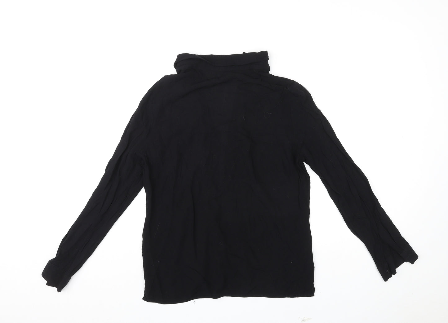 Marks and Spencer Womens Black Collared Viscose Cardigan Jumper Size 12