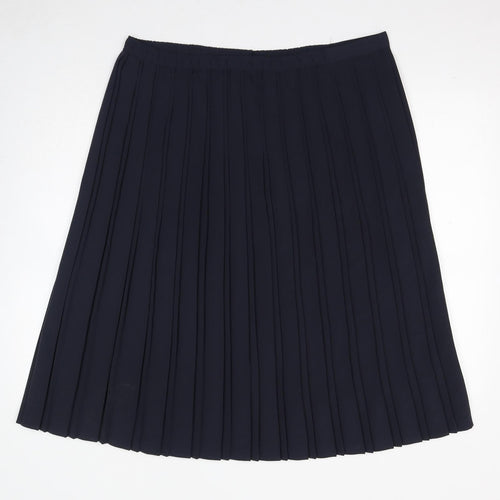 St Michael Womens Black Polyester Pleated Skirt Size 18