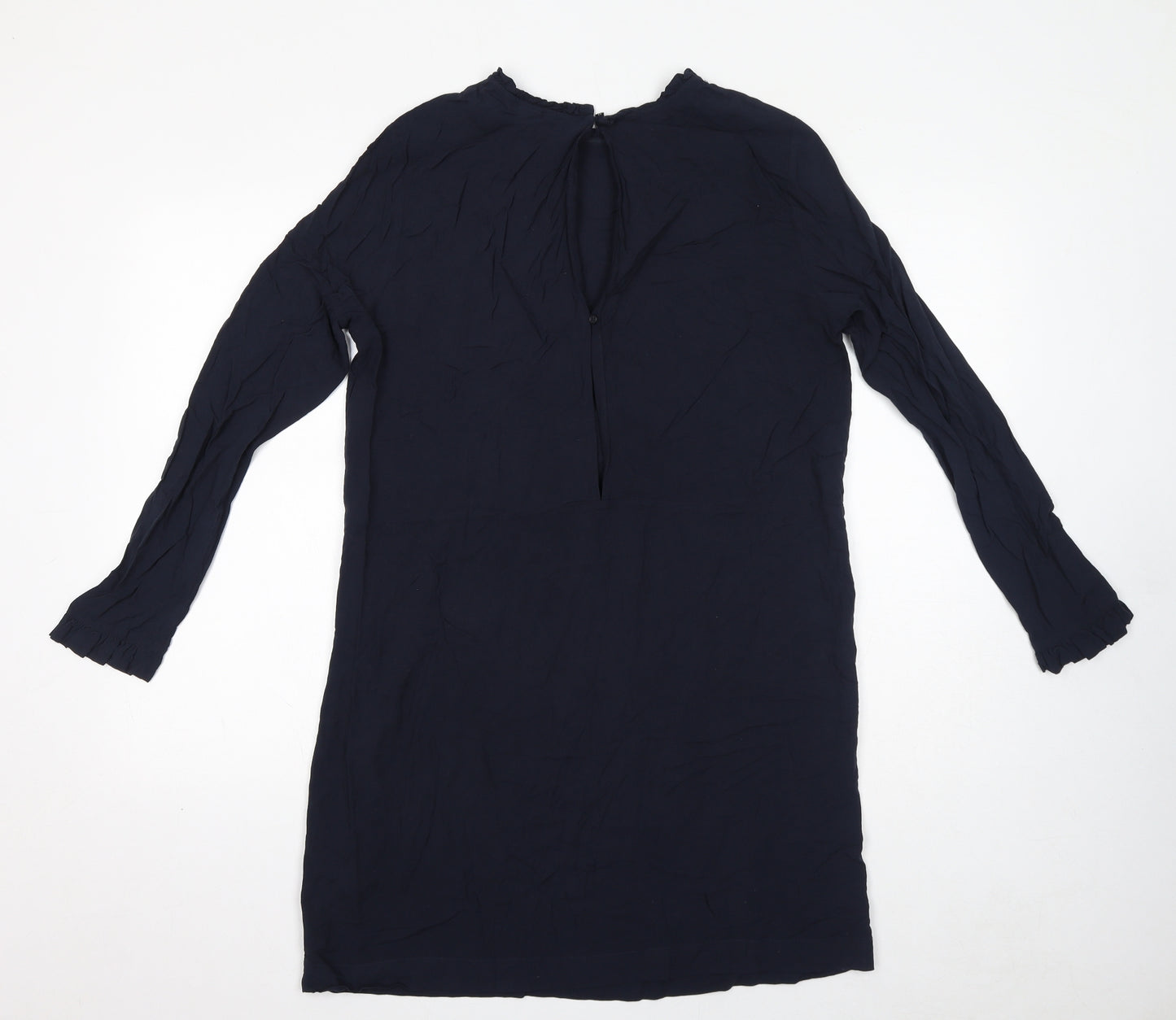 H&M Womens Blue Viscose Shift Size 12 Mock Neck Pullover