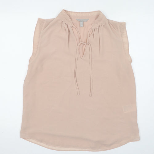 H&M Womens Pink Polyester Basic Tank Size 16 V-Neck
